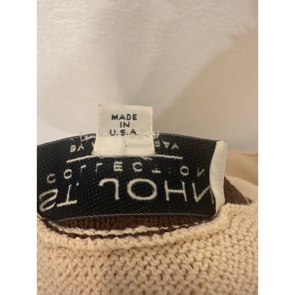 ST. JOHN BY MARIE GRAY SANTANA KNIT IVORY AND BROWN TRIM CARDIGAN SWEATER Sz L - Picture 10 of 10